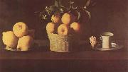 Francisco de Zurbaran Still Life with Lemons,Oranges and Rose (mk08) Norge oil painting reproduction